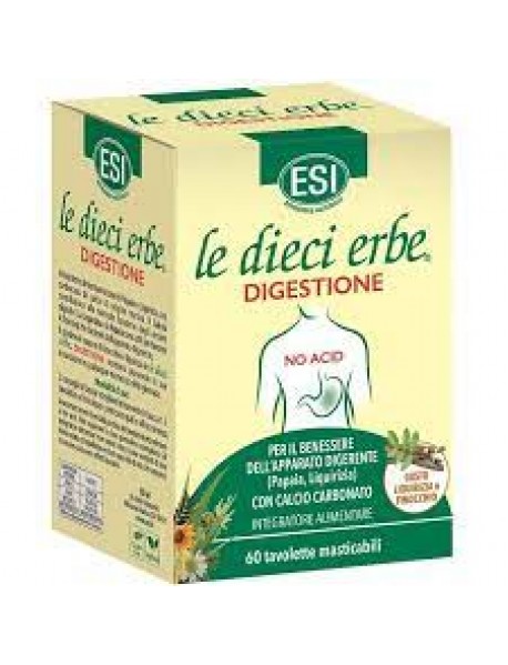 ESI LE DIECI ERBE DIGESTIONE NO ACID 60 TAVOLETTE MASTICABILI