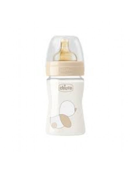 CHICCO BIBERON ORIGINAL TOUCH IN VETRO UNISEX CON TETTARELLA IN CAUCCIU' 150ML