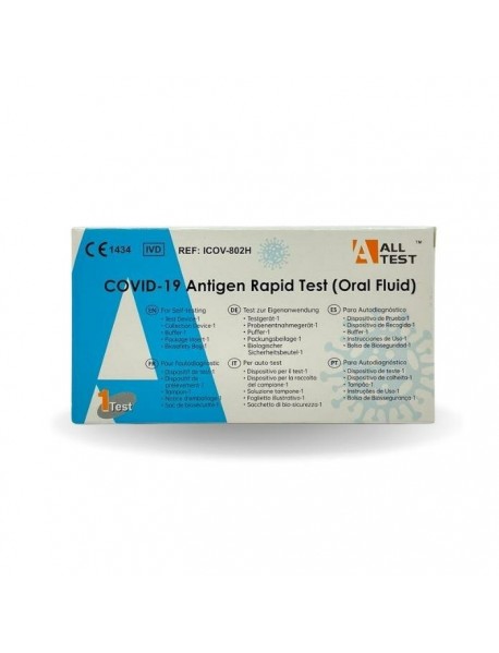 TEST ANTIGENICO RAPIDO COVID-19 ALLTEST AUTODIAGNOSTICO DETERMINAZIONE QUALITATIVA ANTIGENI SARS-COV-2 IN CAMPIONI SALIVARI MEDIANTE IMMUNOCROMATOGRAFIA