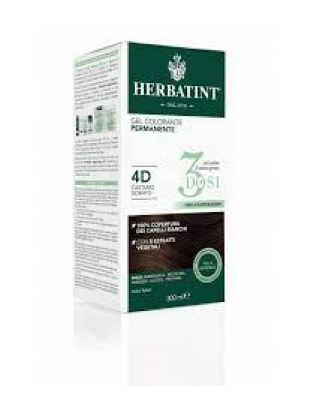 HERBATINT GEL COLORANTE PERMANENTE 3 DOSI 4D CASTANO DORATO 300ML