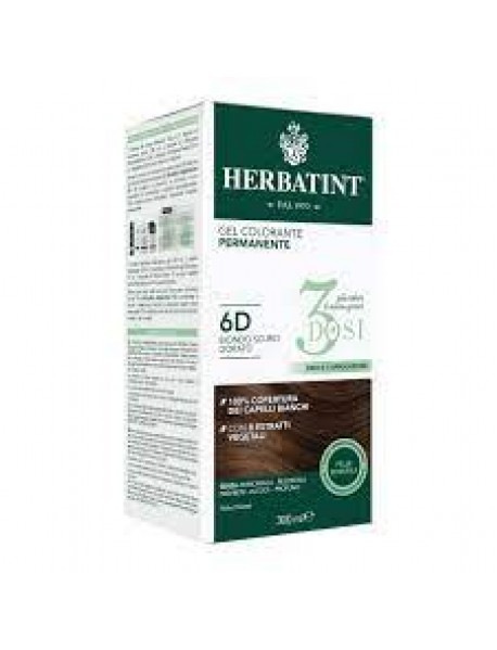 HERBATINT GEL COLORANTE PERMANENTE TINTA PER CAPELLI 3 DOSI 6D BIONDO SCURO DORATO 300ML