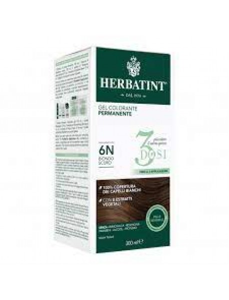 HERBATINT GEL COLORANTE COLORANTE TINTA PER CAPELLI 3 DOSI 6N BIONDO SCURO 300ML