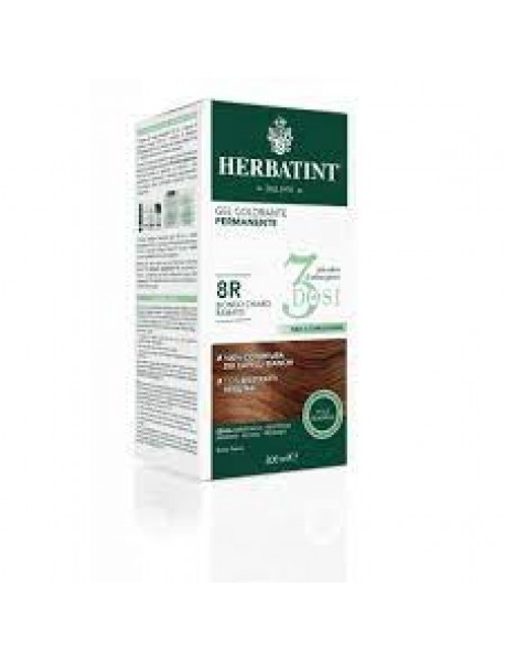 HERBATINT GEL COLORANTE PERMANENTE TINTURA PER CAPELLI 3 DOSI 8R BIONDO CHIARO RAMATO 300ML