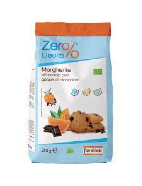 FIORI DI LOTO ZERO% LIEVITO MARGHERITE ALL'ARANCIA CON GOCCE DI CIOCCOLATO BIO 250G 