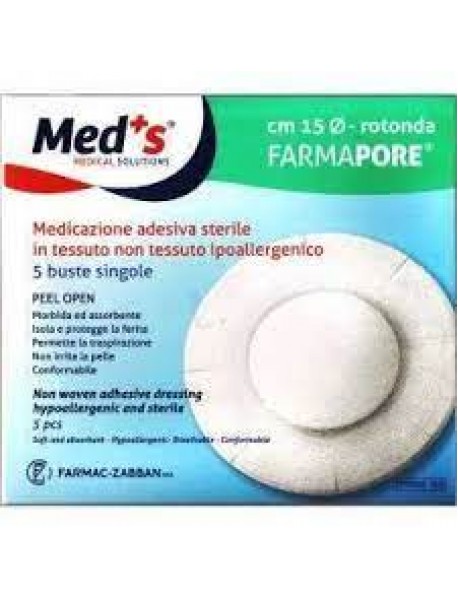 MED'S MEDICAZIONE ADESIVA STERILE ROTONDA 15CM 5 MEDICAZIONI