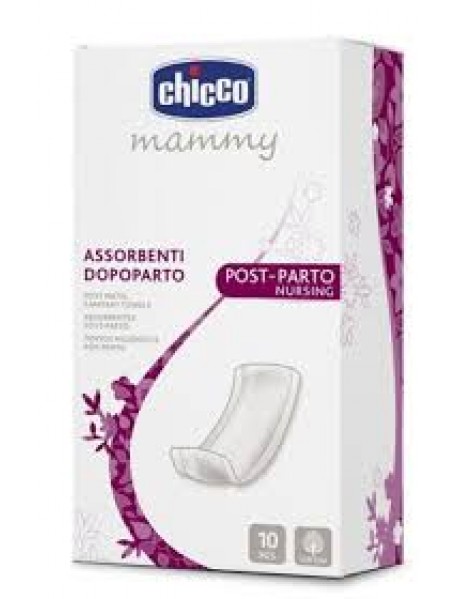 CHICCO MAMMA DONNA ASSORBENTI IN COTONE DOPOPARTO 10 ASSORBENTI