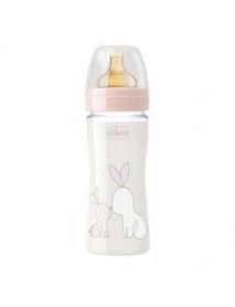 CHICCO ORIGINAL TOUCH BIBERON IN VETRO 1 FORO GIRL CON TETTARELLA IN CAUCCIU' 240ML