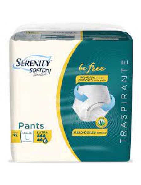 SERENITY PANTS SOFT DRY SENSITIVE PANNOLONI EXTRA TAGLIA L 14 PEZZI