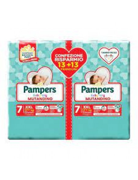 PAMPERS BABY DRY MUTANDINA DUO DOWNCOUNT XXL 26 PANNOLINI