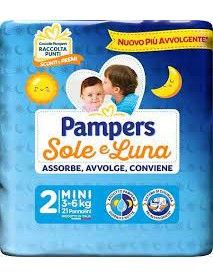 PAMPERS SOLE&LUNA MINI 3-6KG 21 PANNOLINI