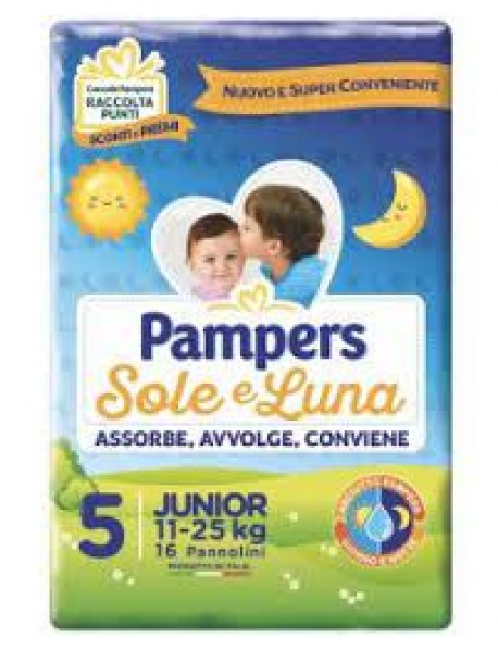 PAMPERS SOLE&LUNA 5 JUNIOR 11-25KG 15 PANNOLINI