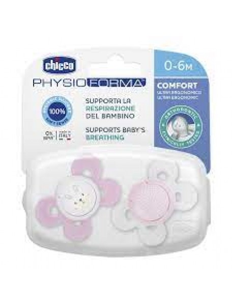 CHICCO PHYSIOFORMA SUCCHIETTO IN SILICONE GIRL 6-12M 2 PEZZI