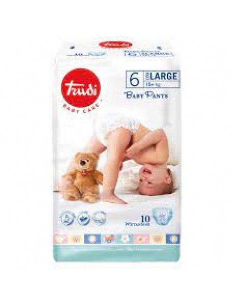 TRUDI BABY CARE PANTS PANNOLINI MUTANDINA XL 15KG+ 10 PEZZI