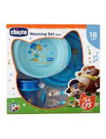 CHICCO SET SVEZZAMENTO PAPPA AZZURRO 44 GATTI 18M+