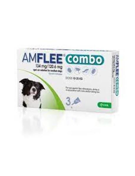 AMFLEE COMBO CANI 10-20KG 134MG+120,6MG 3 PIPETTE