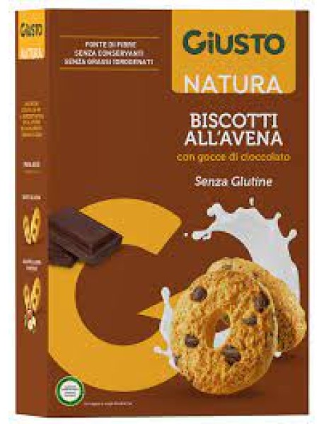 GIUSTO SENZA GLUTINE BISCOTTI ALL'AVENA CON GOCCE DI CIOCCOLATO 250G