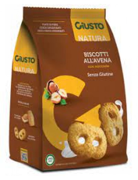 GIUSTO SENZA GLUTINE BISCOTTI ALL'AVENA E NOCCIOLE 250G