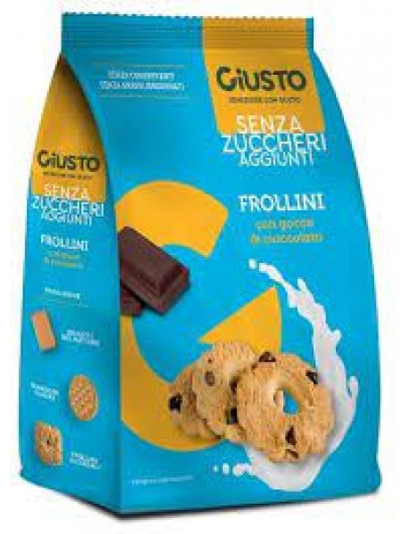 GIUSTO SENZA ZUCCHERI AGGIUNTI FROLLINI CON GOCCE DI CIOCCOLATO 350G