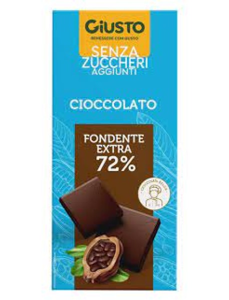 GIUSTO SENZA ZUCCHERI AGGIUNTI CIOCCOLATO EXTRA FONDENTE TAVOLETTA 85G