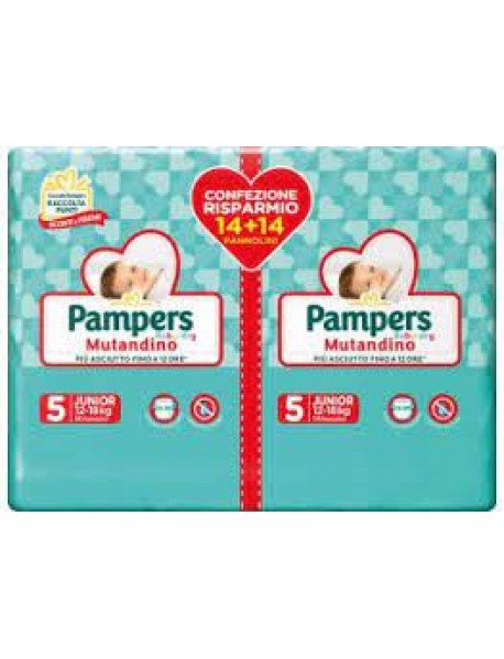 PAMPERS BABY-DRY MUTANDINA DUO JUNIOR TAGLIA 5 (12-18KG) 28PZ