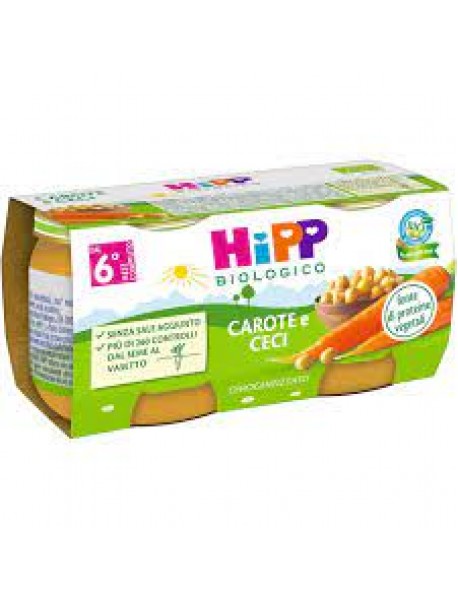 HIPP BIO OMOGENEIZZATO CAROTE E CECI 2X80G