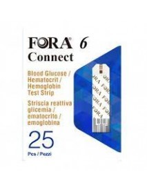 FORA CONNECT 6 STRISCE PER MISURAZIONE GLICEMIA/EMATOCRITO/EMOGLOBINA 25 STRISCE