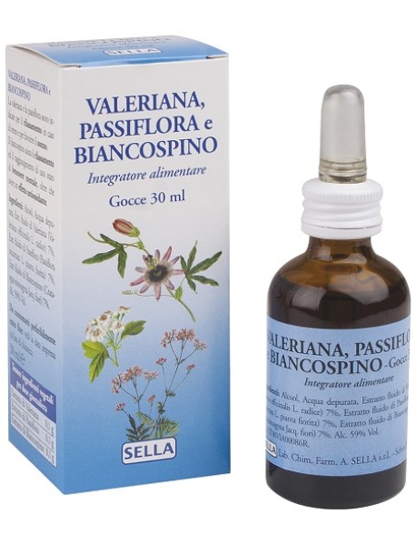 SELLA VALERIANA PASSIFLORA E BIANCOSPINO GOCCE 30ML