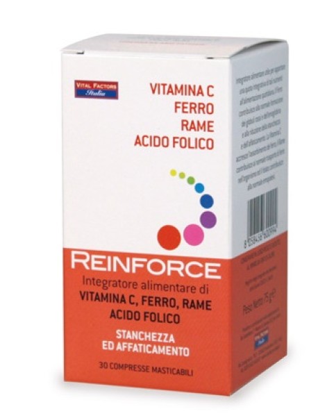 VITAL FACTORS REINFORCE FERRO + VITAMINA C + RAME + ACIDO FOLICO 30 COMPRESSE