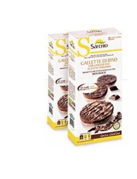 SARCHIO GALLETTE DI RISO CON CIOCCOLATO AL LATTE FINISSIMO 34G