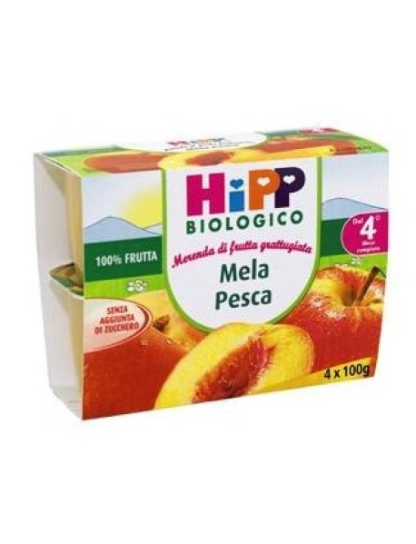 HIPP BIO MERENDA MELA E PESCA 4X100G