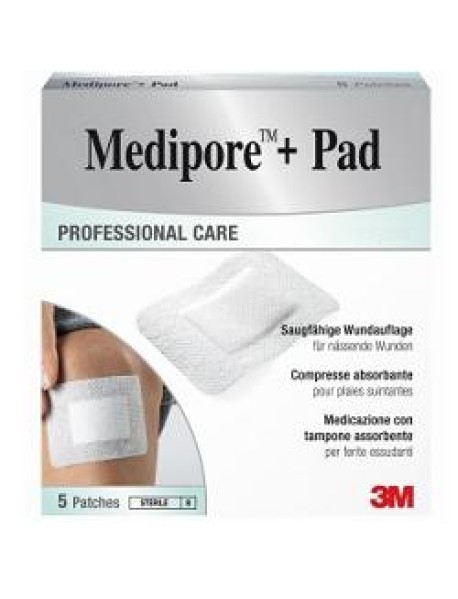 MEDIPORE +PAD MEDICAZIONE STERILE 5X7,2CM 5PZ