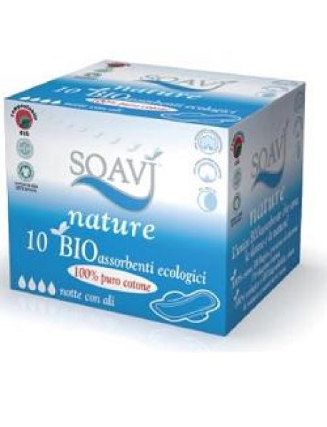 SOAVI NATURE BIOASSORBENTI CON ALI NOTTE 10 ASSORBENTI