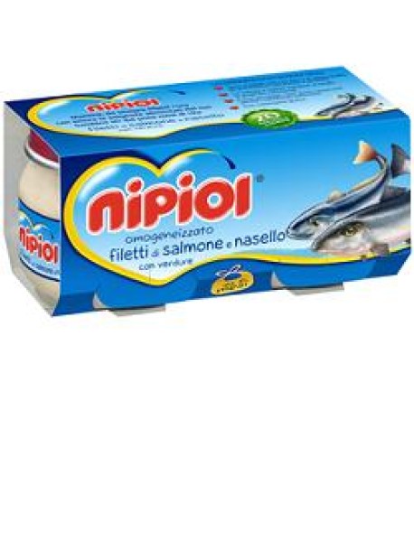 NIPIOL OMOGENEIZZATO FILETTI DI SALMONE E NASELLO CON VERDURE 2x80G