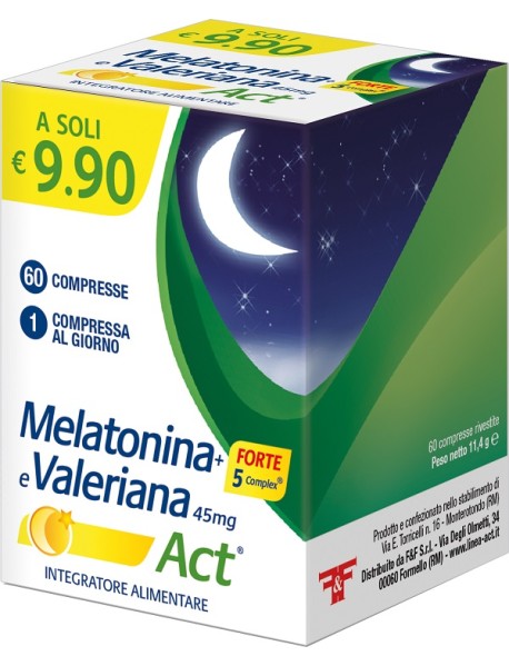 MELATONINA ACT FORTE 5 E VALERIANA 45MG 60 COMPRESSE