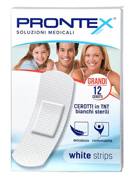 SAFETY PRONTEX CEROTTO WHITE STRIPS GRANDE 12 CEROTTI