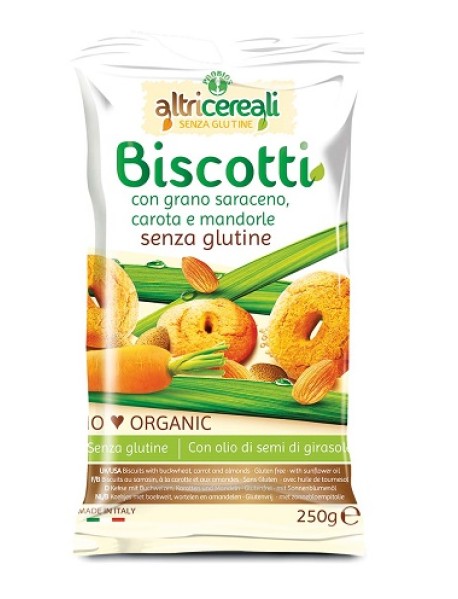 PROBIOS BISCOTTI CON GRANO SARACENO CAROTE E MANDORLE 250G