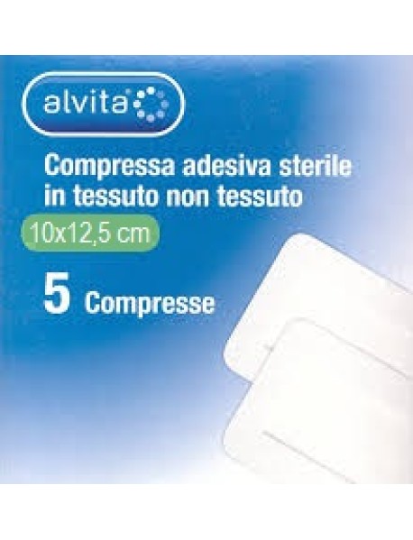 ALVITA GARZA ADESIVA STERILE 10X12,5CM 5 GARZE