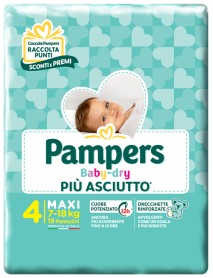 PAMPERS BABY-DRY MAXI TAGLIA 4 (7-18KG) 19 PEZZI 