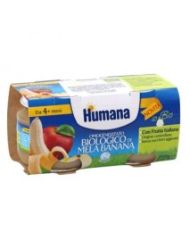 HUMANA OMOGENEIZZATO MELA/BANANA BIO 2X100G