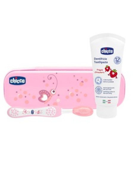 CHICCO SET DENTALE ROSA DENTIFRICI CON FLUORO