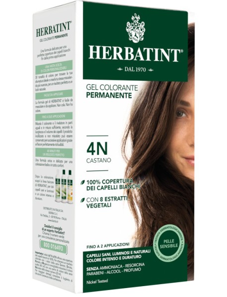 HERBATINT GEL COLORANTE PERMANENTE TINTURA PER CAPELLI 4N CASTANO 135 ML