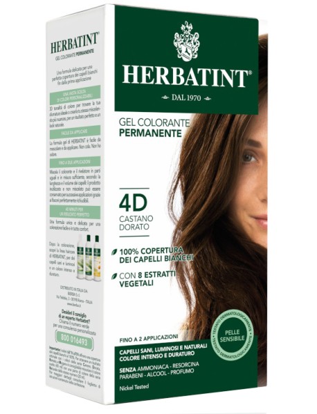 HERBATINT GEL COLORANTE PERMANENTE TINTURA PER CAPELLI 4D CASTANO DORATO 135ML