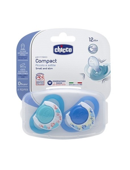 CHICCO SUCCHIETTO PHYSIO COMPACT BOY IN SILICONE 12+M 2 PEZZI