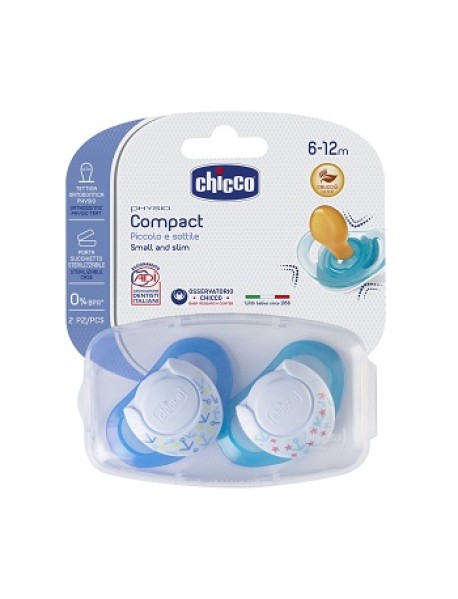 CHICCO SUCCHIETTO PHYSIO COMPACT BOY IN SILICONE 6-12 MESI 2 PEZZI