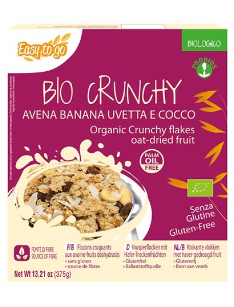 PROBIOS EASY TO GO BIO CRUNCHY AVENA BANANA UVETTA E COCCO 375G