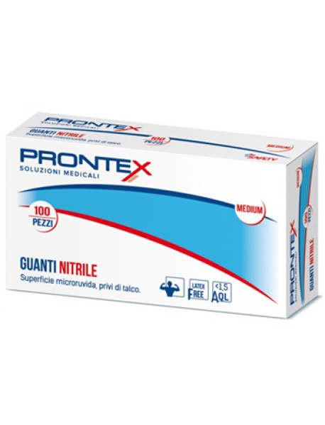 SAFETY PRONTEX GUANTI IN NITRILE MISURA GRANDE SENZA POLVERE 100 GUANTI