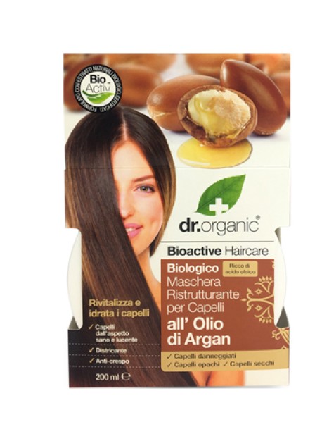 DR.ORGANIC MASCHERA RISTRUTTURANTE PER CAPELLI ALL'OLIO DI ARGAN 200ML