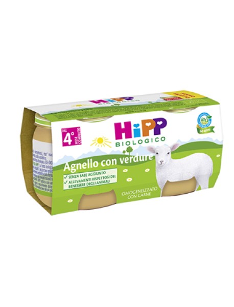 HIPP BIO OMOGENEIZZATO AGNELLO CON VERDURE 2X80G