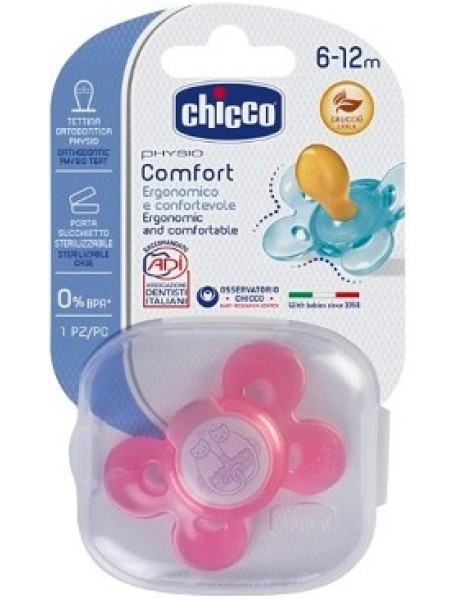 CHICCO PHYSIO COMFORT SUCCHIETTO CON TETTARELLA IN CAUCCIU' GIRL 6-12 MESI