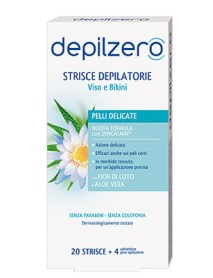 DEPILZERO STRISCE VISO/BIKINI 20 STRISCE + 4 SALVIETTE POST-EPILAZIONE